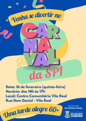 Carnaval da Secretaria da Pessoa Idosa de BC será nesta quinta-feira